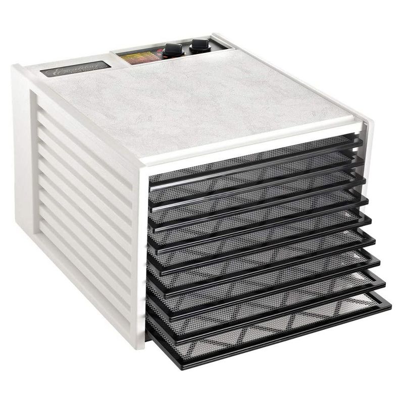 Excalibur 3926TW 600W 9 Tray 26 Hour Timer Adjustable Temperature Efficient Drying Kitchen Countertop Food Dehydrator, White