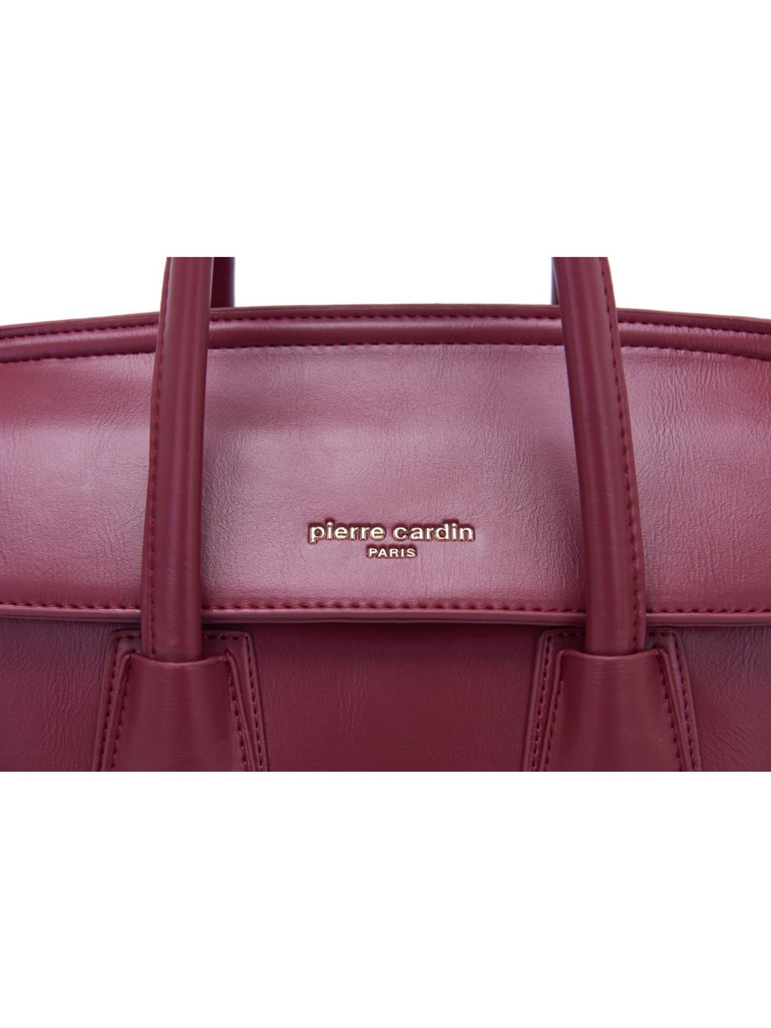 Pierre Cardin Maroon Solid Satchel Handbag