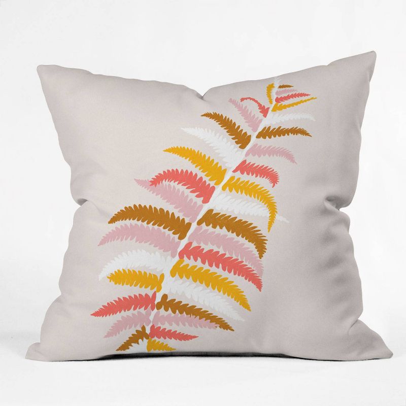 16"x16" Sunshine Canteen Fall Fern Throw Pillow Brown - society6