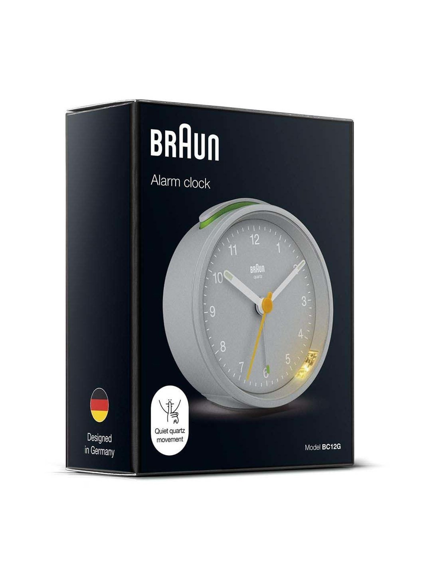 Braun Grey Digital Alarm Clock With Date, Month And Temperature Display