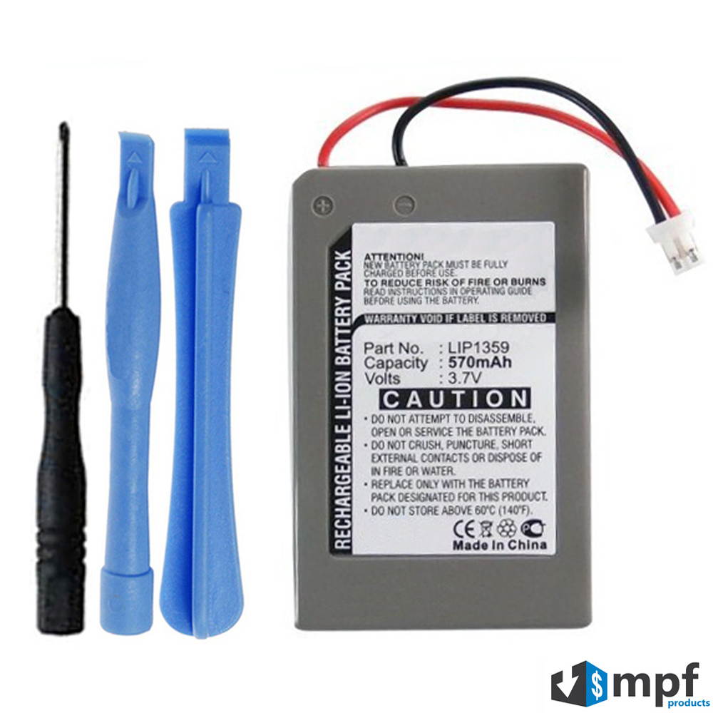 570mAh LIP1359 Battery Replacement for Sony Playstation 3 PS3 Dualshock 3 Wireless Controller CECHZC2E, CECHZC2U with Installation Tools