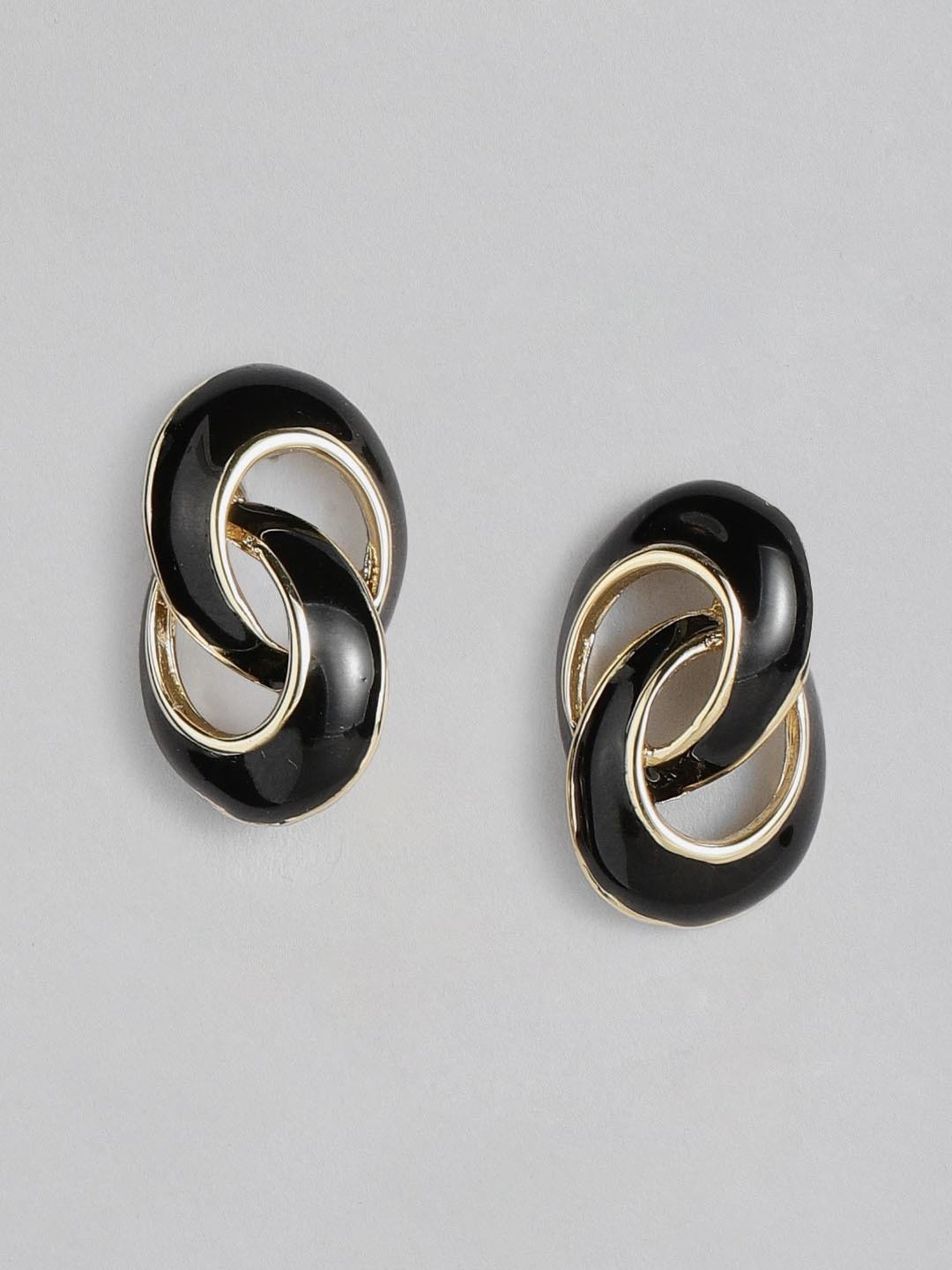 Estele Gold-Plated Round Inter-Twined Studs for Women