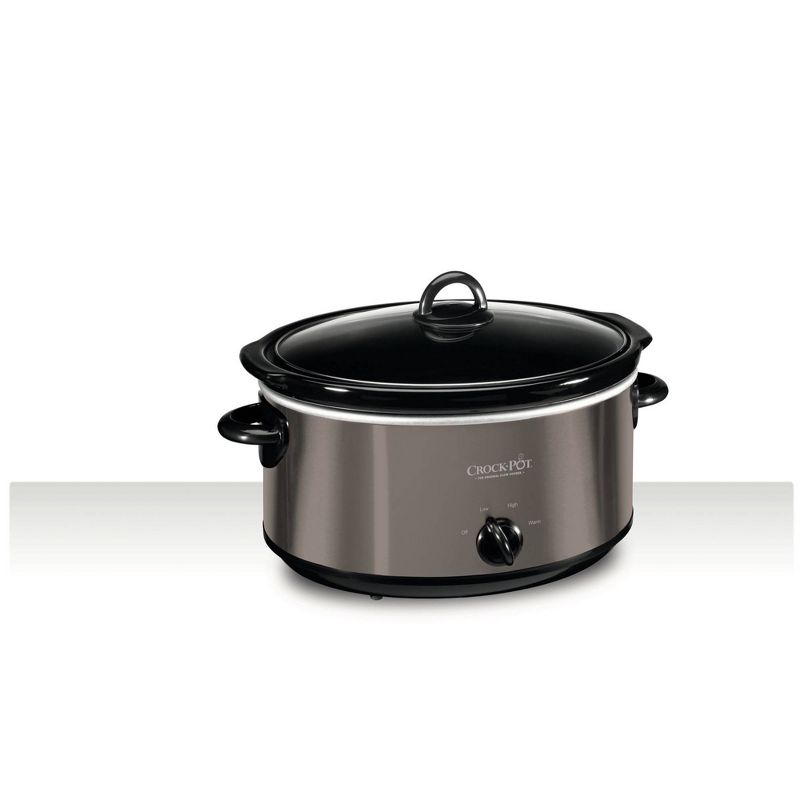 Crock Pot 6qt Manual Slow Cooker - Black/Stainless Steel
