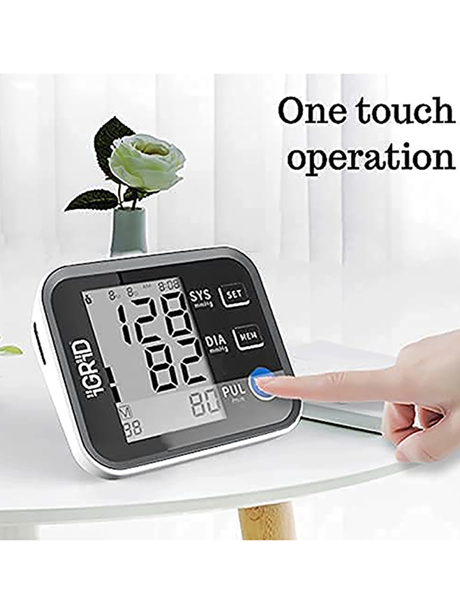 iGRiD IG1406 Digital BP Monitor with LED Display (Grey and White)