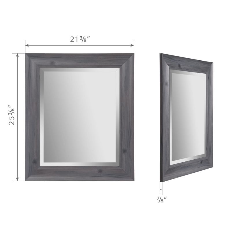 16"x20" Scoop Framed Beveled Wall Accent Mirror Gray - Gallery Solutions