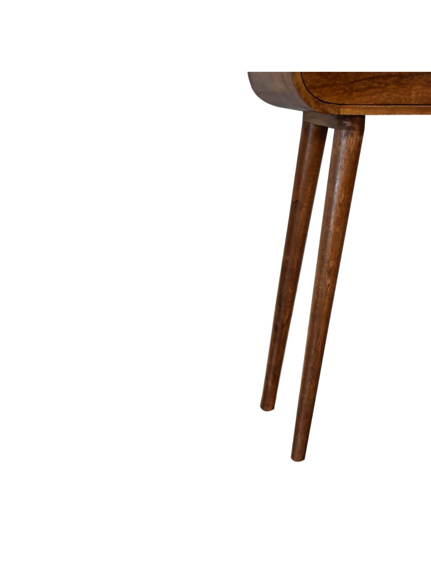 Artisan Furniture Mini Rounded Chestnut Brown Wood Console Table