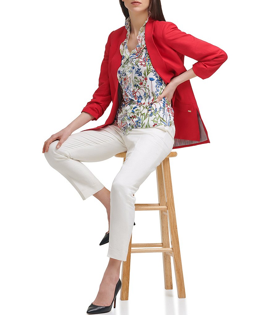 Tommy Hilfiger Linen Blend Ankle Length Pants