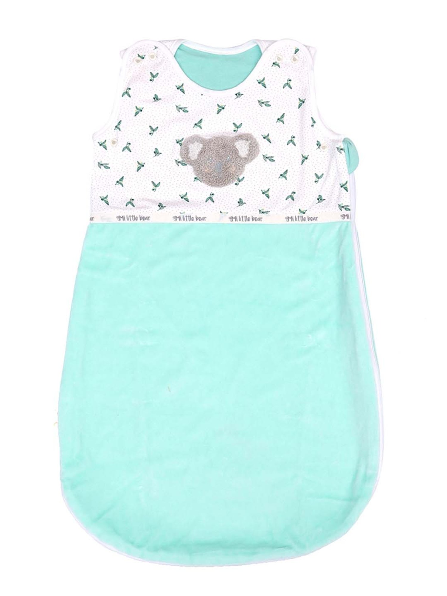 MiArcus Green & White Cotton 210 GSM Sleeping Bag (6-18 Month) - Set of 1