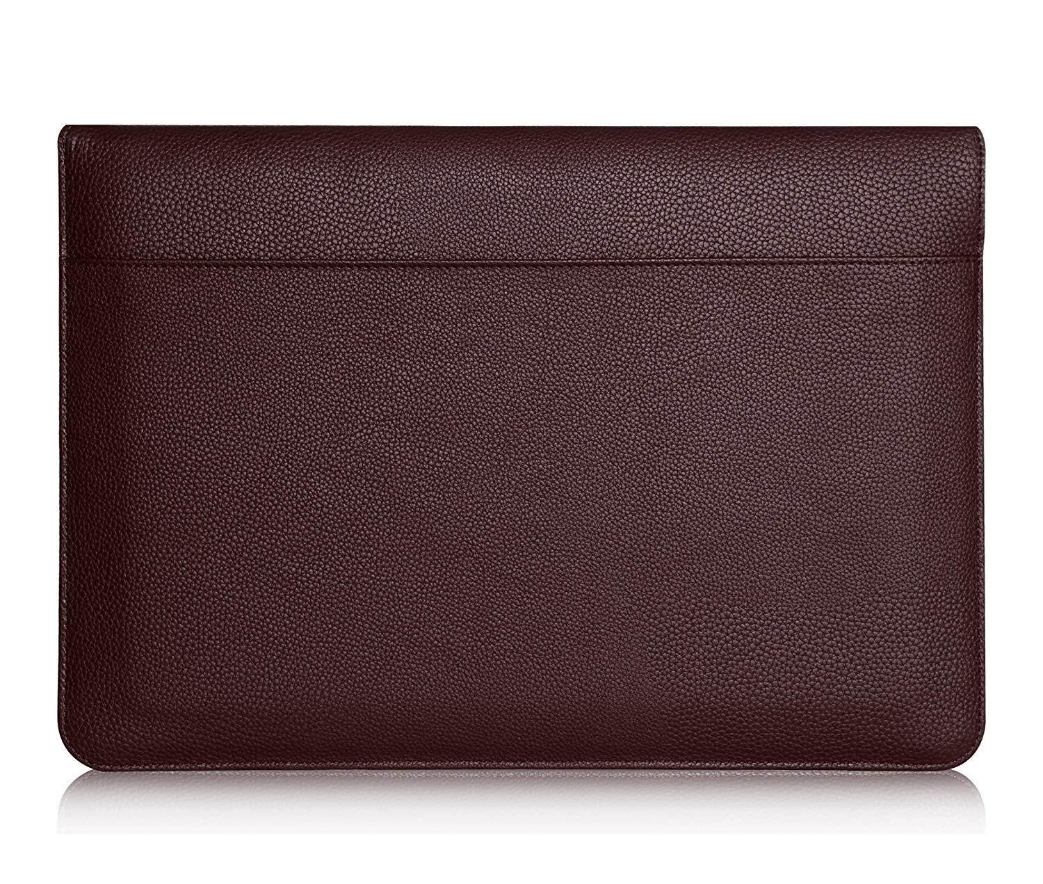 ProCase iPad Pro Case Sleeve, Cushion Protective Sleeve Bag Cover Case for Apple iPad Pro 12.9 Inch, Compatible with Apple Smart Keyboard, Documnet Pocket and Apple Pencil Holder (Brown)