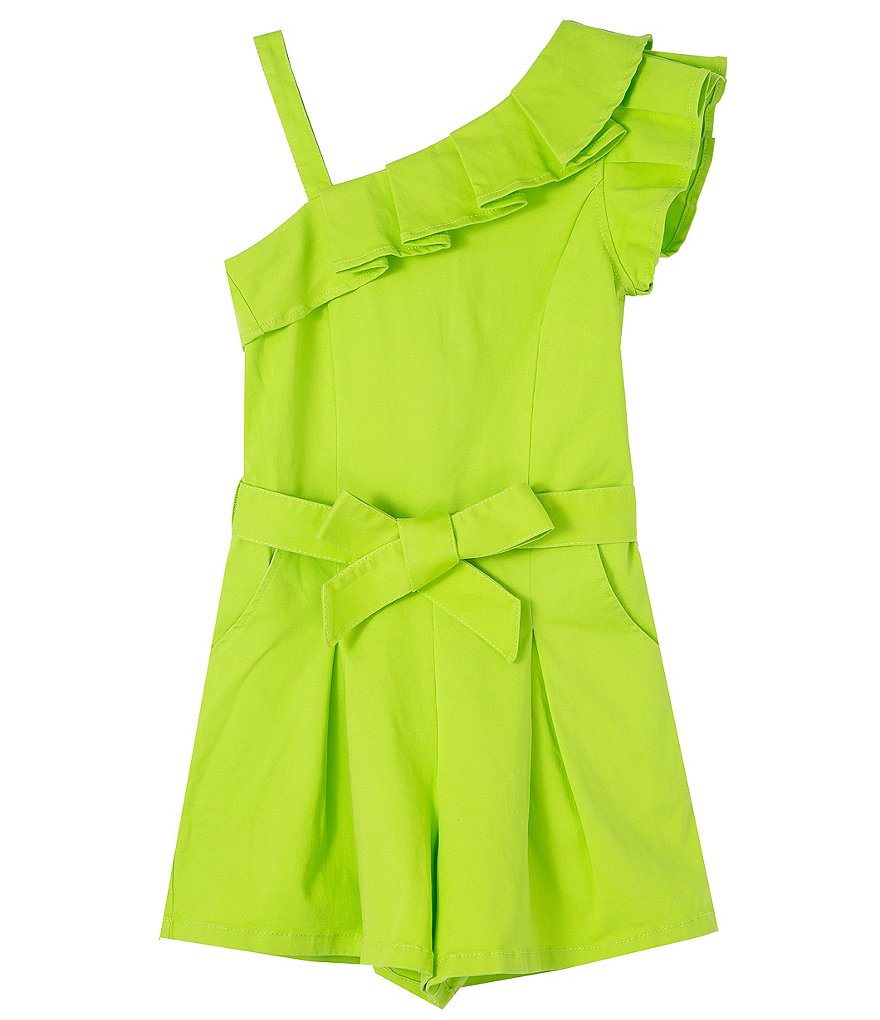 Habitual Big Girls 7-16 One-Shoulder Belted Romper
