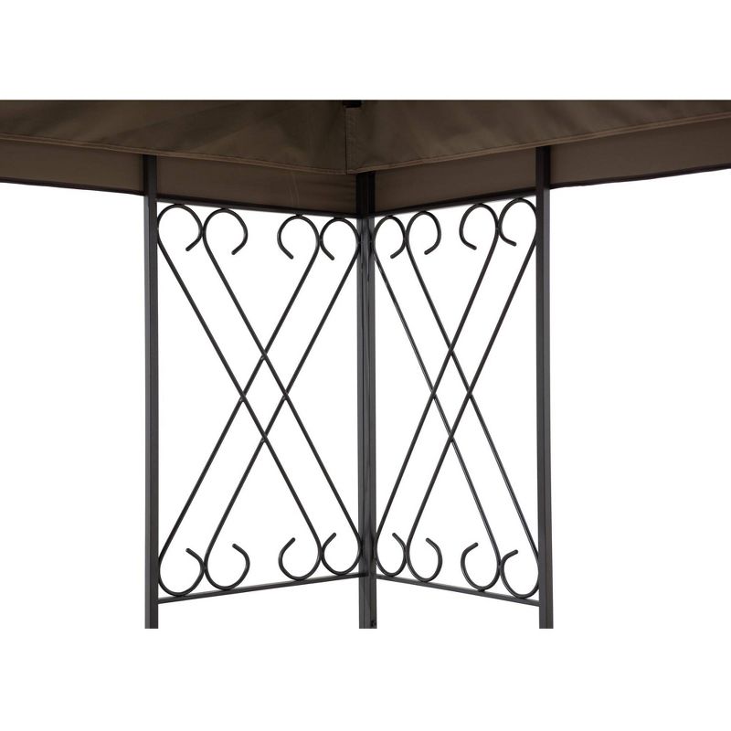 Woodstock 10' x 12' Two-Tier Hardtop Vented Patio Gazebo Khaki - Sunjoy