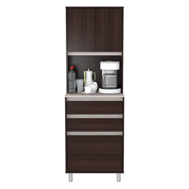 2 Door/3 Drawer Breakroom Cabinet Espresso/Amber Gray - Inval