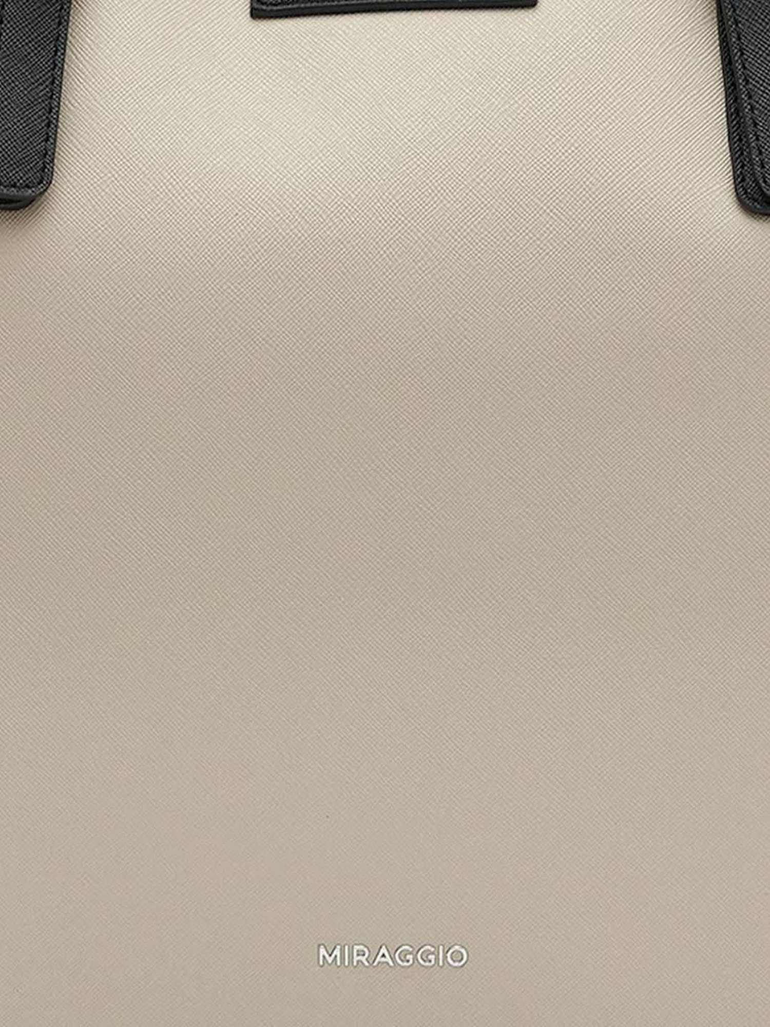 Miraggio Beige Solid Large Tote Handbag