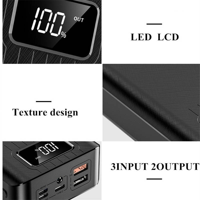 900000mah Real Capacity Power Bank External Portable Charger Fast Charging PowerBank Dual USB LED Display External Battery for Iphone Xiaomi