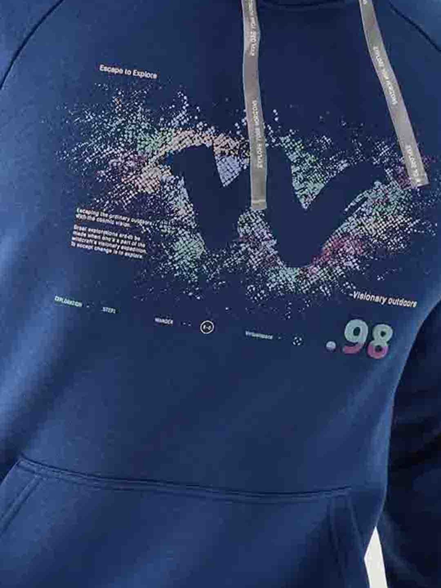 Wildcraft Blue Regular Fit Printed Hooded Sweatshirt