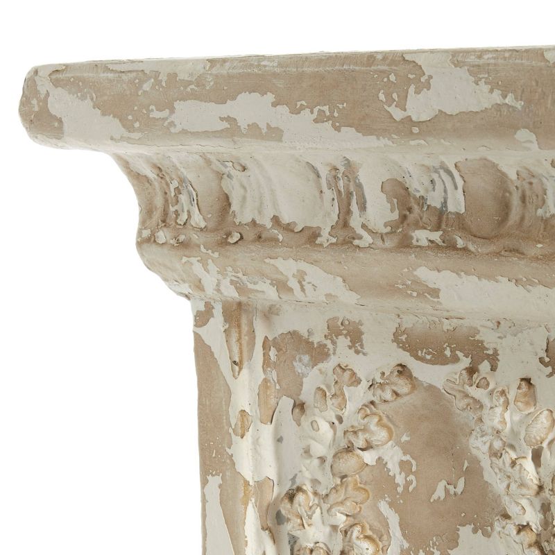 Accent Table Square Distressed Finish, Beige, And White - Olivia & May