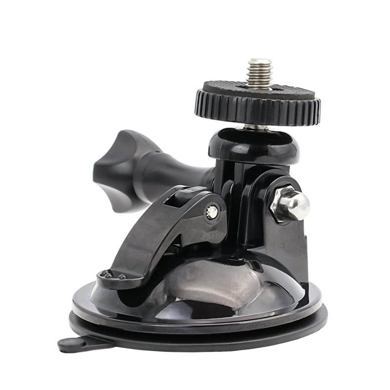Suction Cup Camera Mount with 1/4 Adapter Car Windshield Mount for Camera and Dash Cam GoPro Hero 9 8 7 6 5 4 3+ 3 2 1 Session