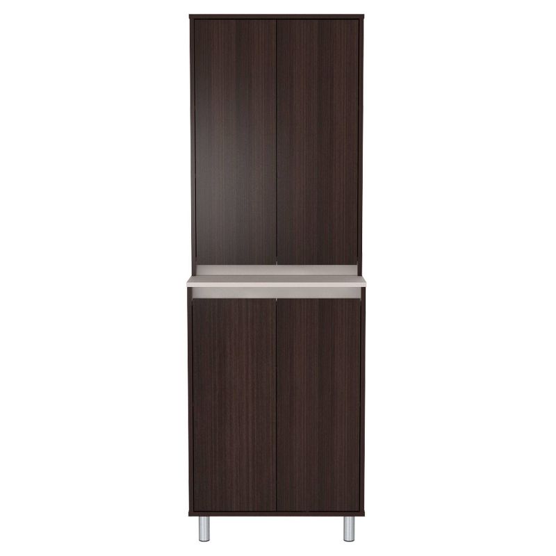 4 Door Breakroom Cabinet Espresso/Amber Gray - Inval