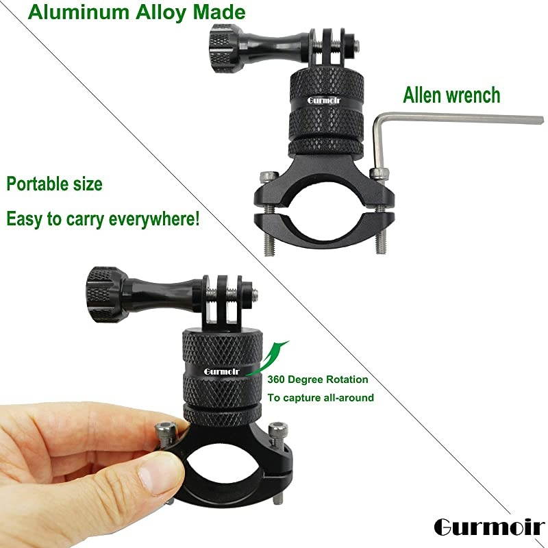 Aluminum Bike Bicycle Handlebar Mount for Gopro Hero 9 BlackHero 8765AKASODJI Osmo ActionSJCAMYI and More Action Cameras 360 Degrees Rotary Bike Bicycle Seatpost Rack Mount