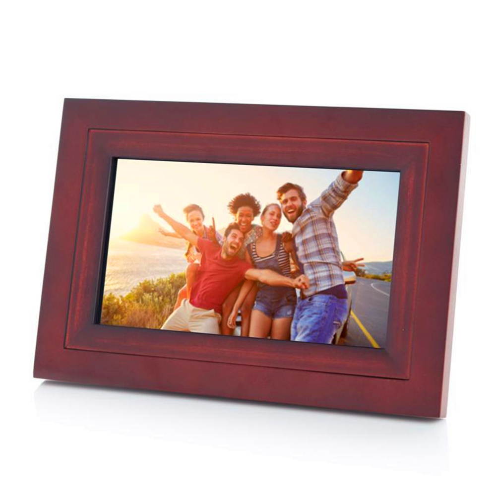 iDeaPLAY 7" Touch Screen WiFi Digital Photo Frame Wood Photo Album support iOS Android App