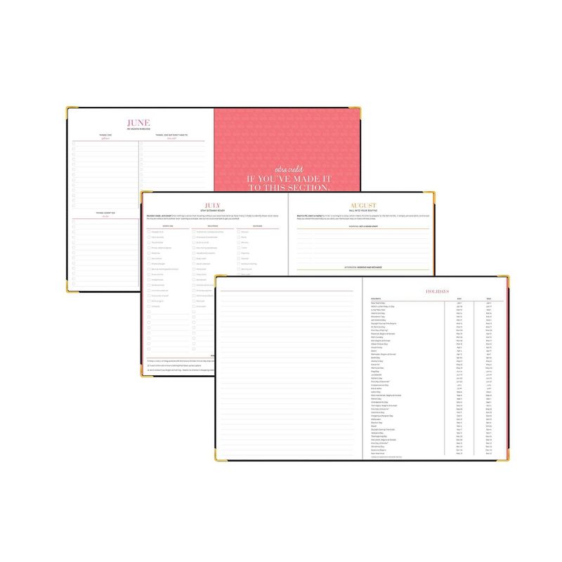 2021-22 Academic Planner 8" x 10" Hard Cover Weekly/Monthly Bookbound Black Bookcloth - The Home Edit