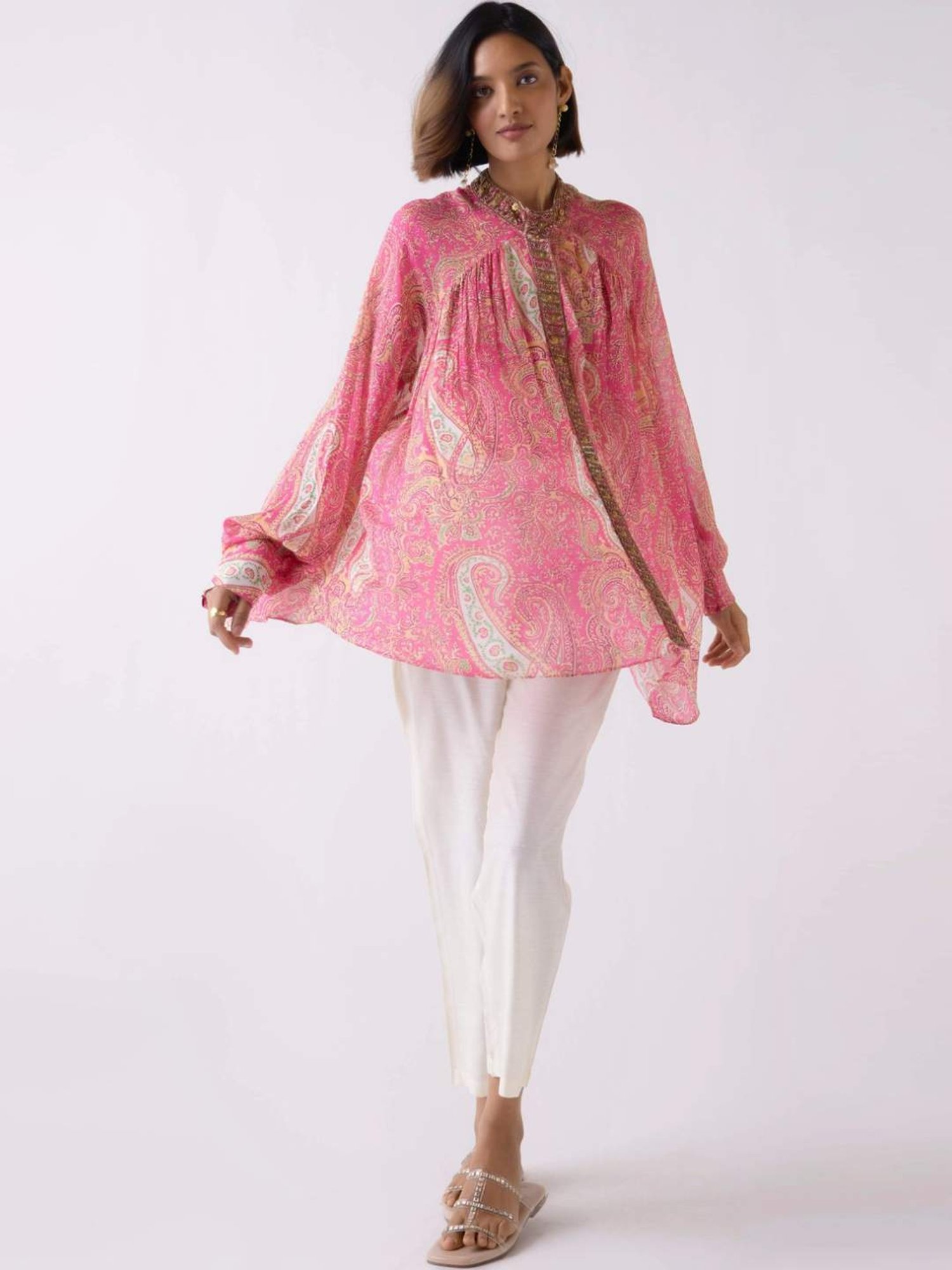 Basanti Kapde aur Koffee Peach Top with Pant