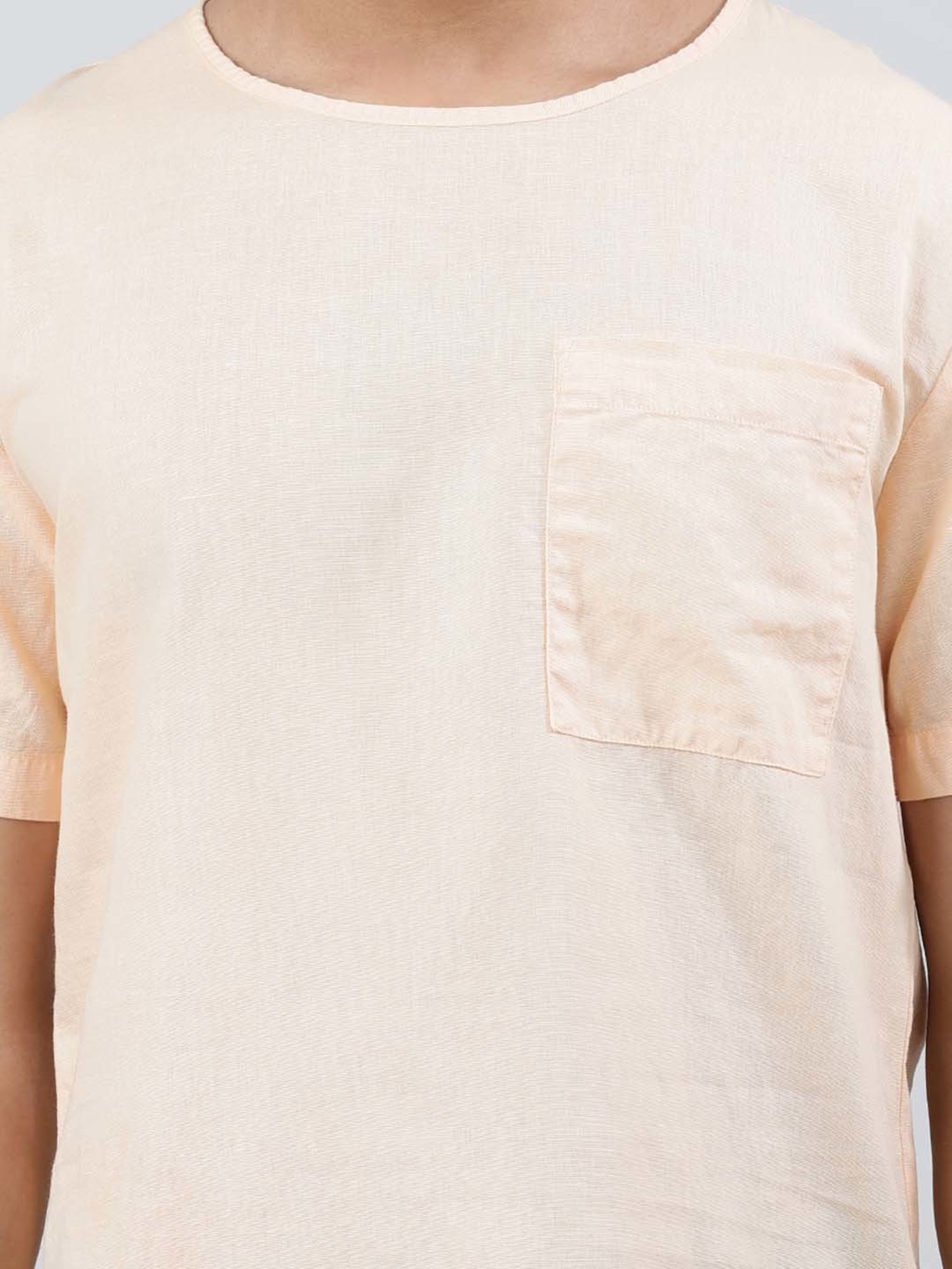 Bene Kleed Peach Regular Fit Crew T-Shirt
