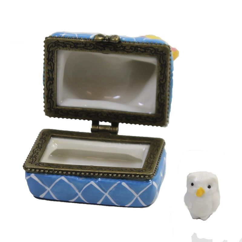 Hinged Trinket Box 1.75" Yellow Cat Napping Kitten Footstool Sleeping  -  Decorative Figurines