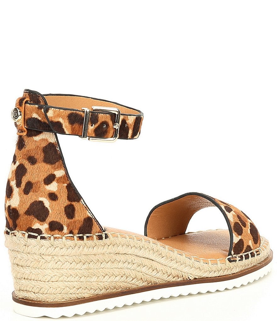 Alex Marie Calexa Leopard Haircalf Espadrille Wedge Sandals