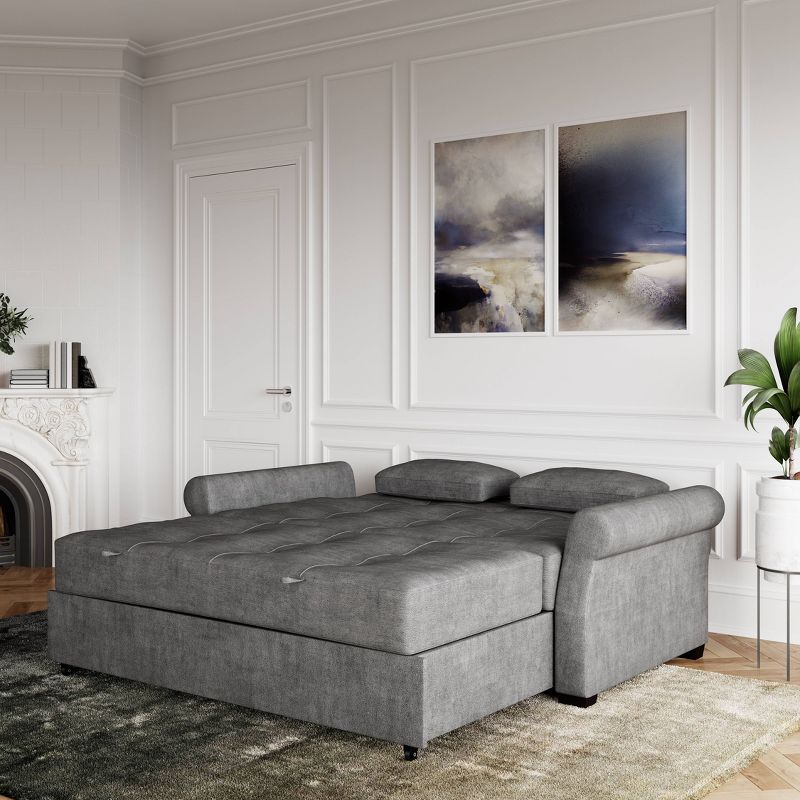 Queen Hannah Convertible Sofa Gray - Serta