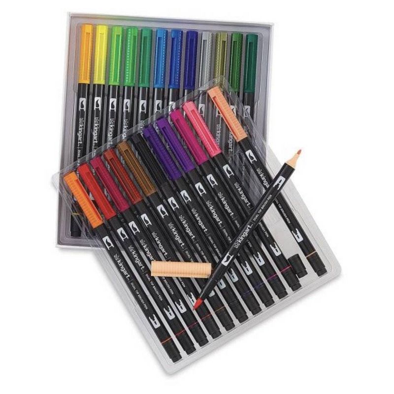 Kingart 84ct Brush Pens Inkline & Marker Set