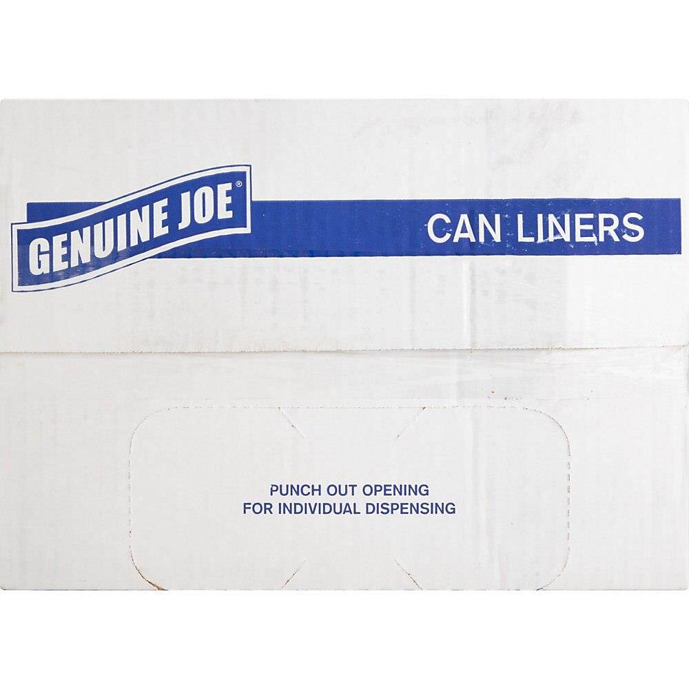 Genuine Joe Can Liners 56 Gal 14mic/.55mil 43"x46" 200/CT Translucent 70015