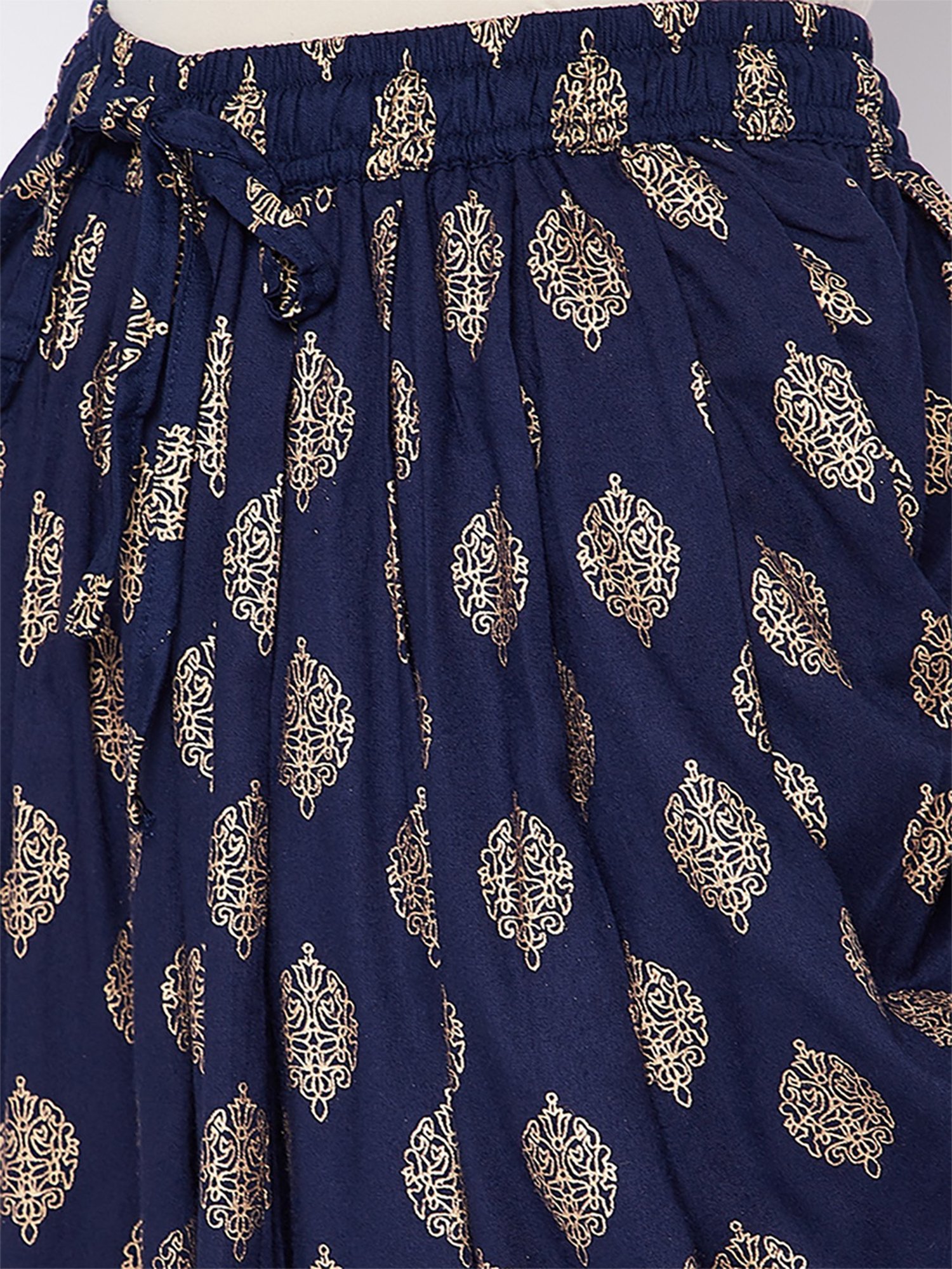 Castle Navy Printed Dhoti Pants