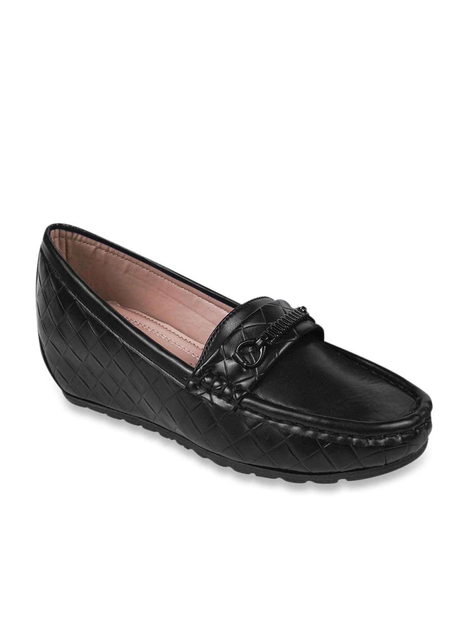The White Pole Women's Black Casual Loafers