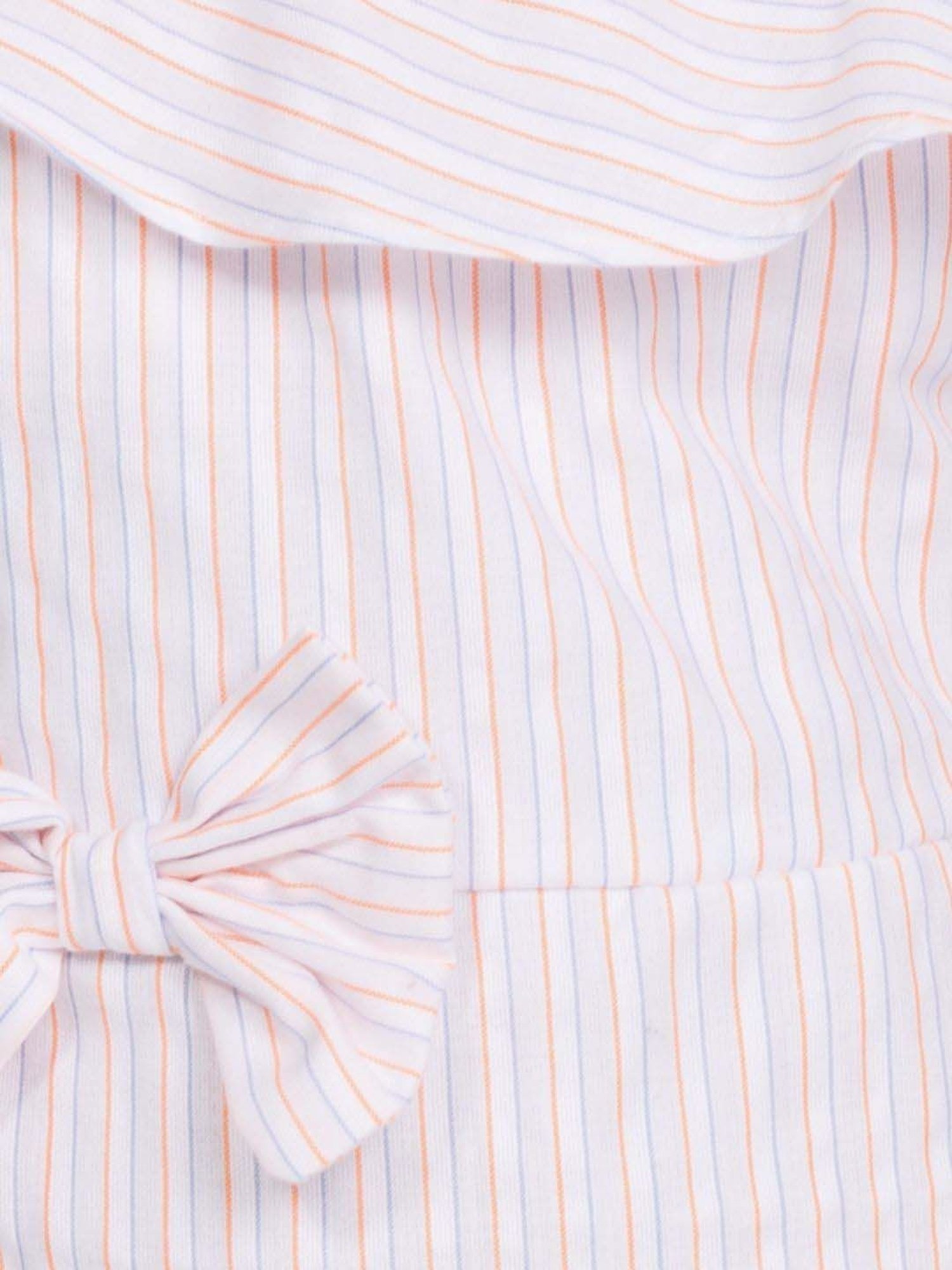 Peppermint Girls Pink Cotton Striped Dress