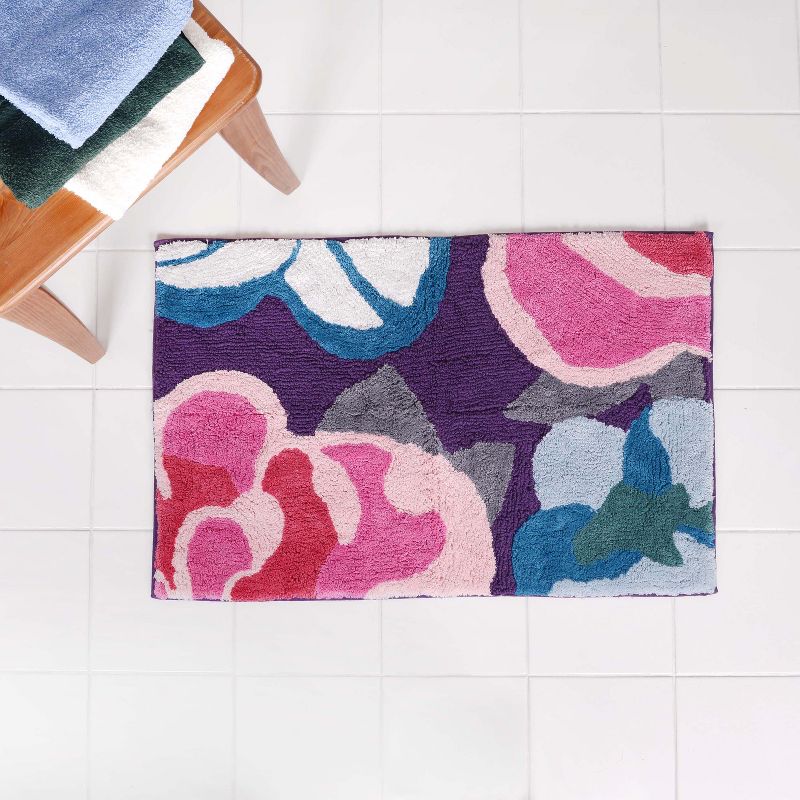 Garden Fall Bath Rug Pink/Purple - Allure Home Creations