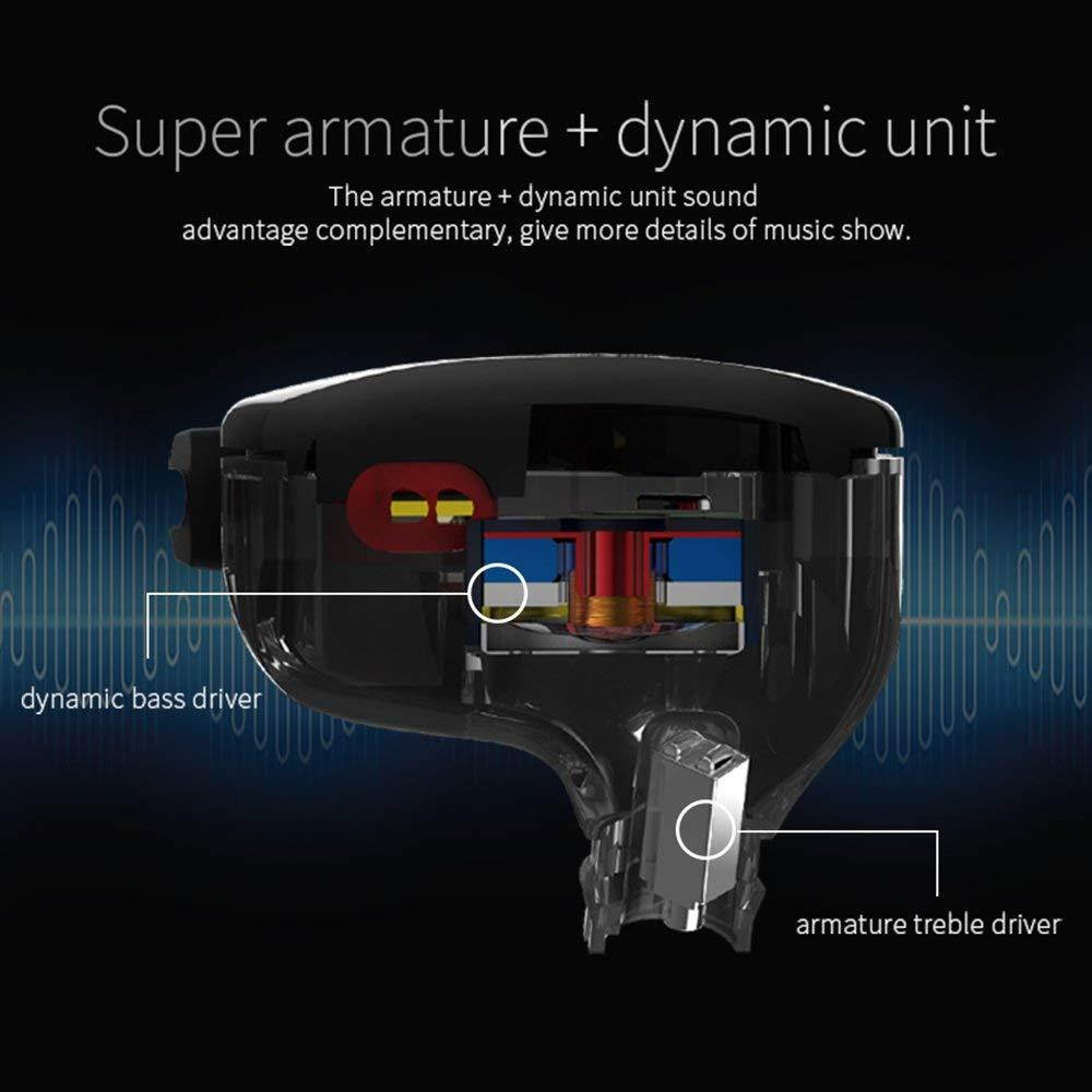 KZ ZST Dynamic Hybrid Dual Driver In Ear Earphones (Black With Mic)