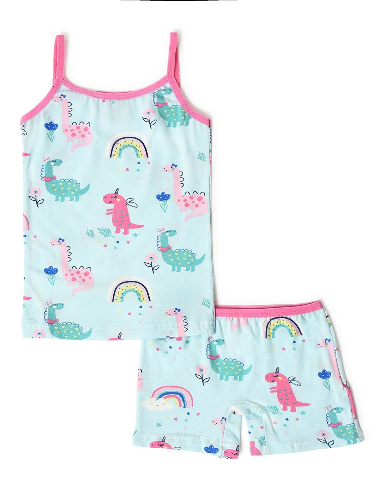 MiArcus Kids Blue Printed Tank Top with Shorts