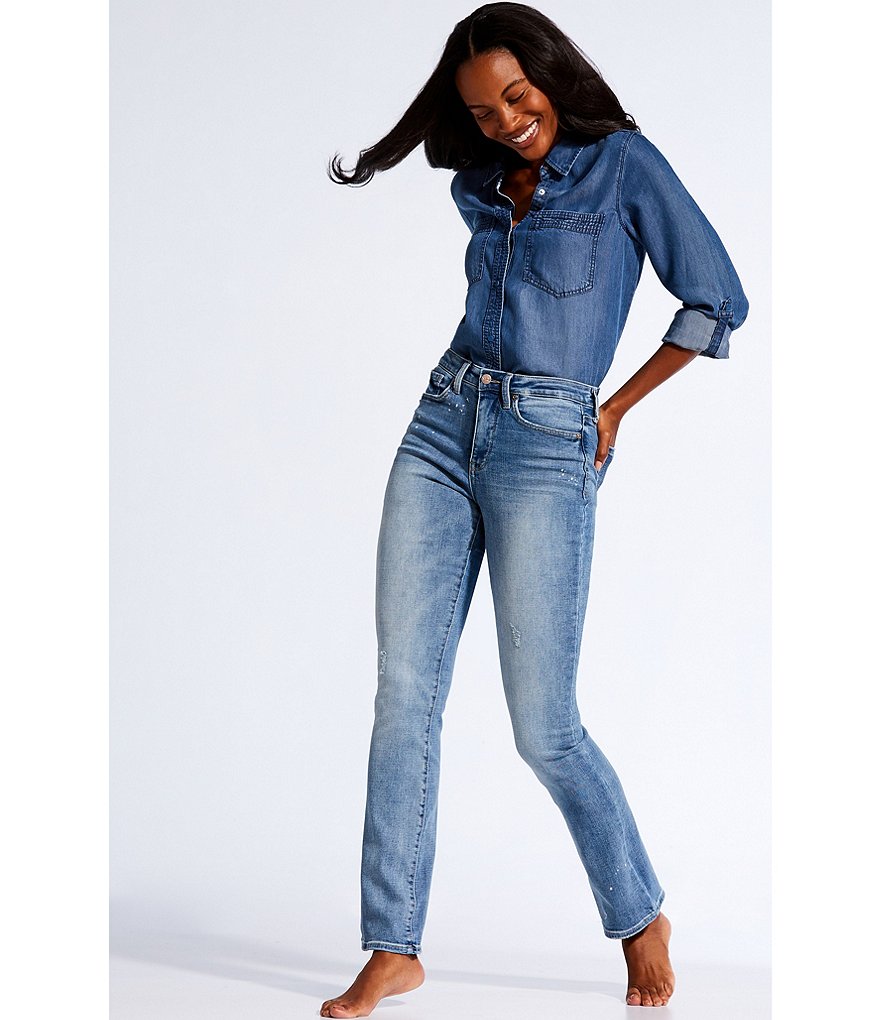 NYDJ Bleach Spot Detail Slim Bootcut Jeans
