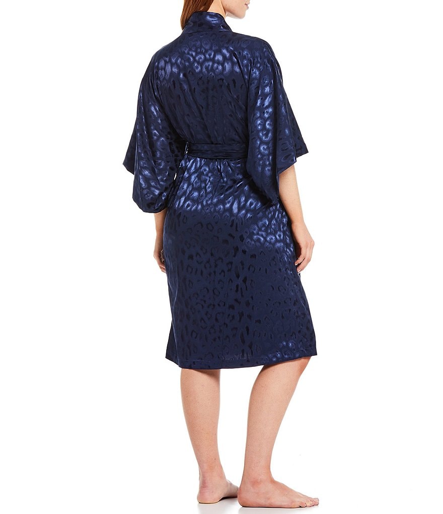 Lauren Ralph Lauren Paisley Print Satin Short Wrap Robe