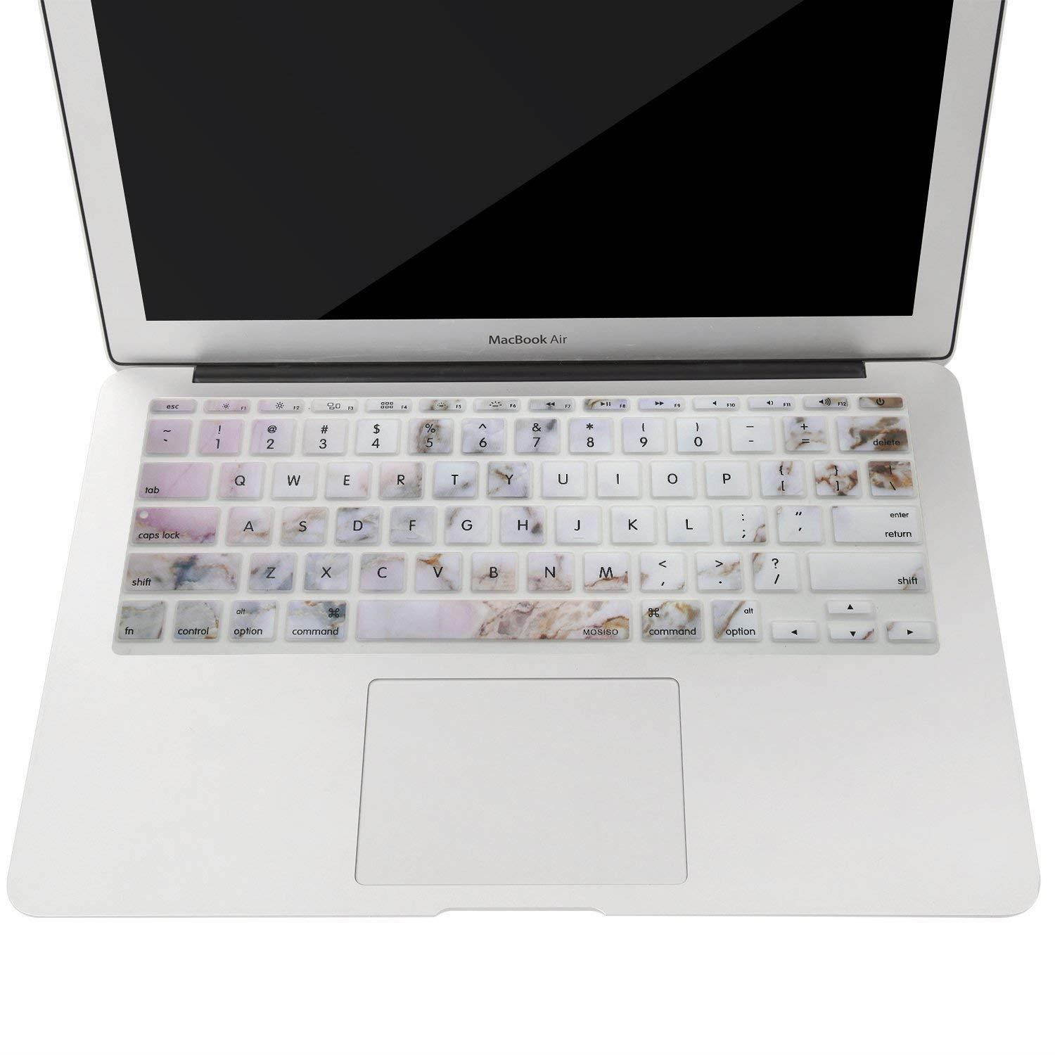 MOSISO Protective Keyboard Cover Skin Compatible MacBook Air 11 Inch (Models: A1370 & A1465), Colorful Marble