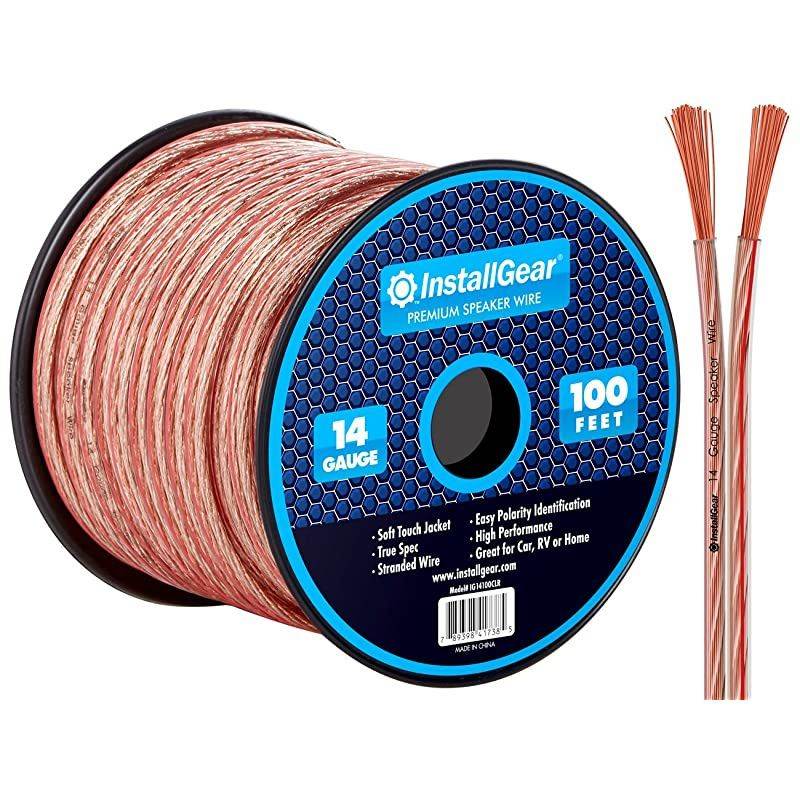 14 Gauge AWG 100ft Speaker Wire Cable Clear
