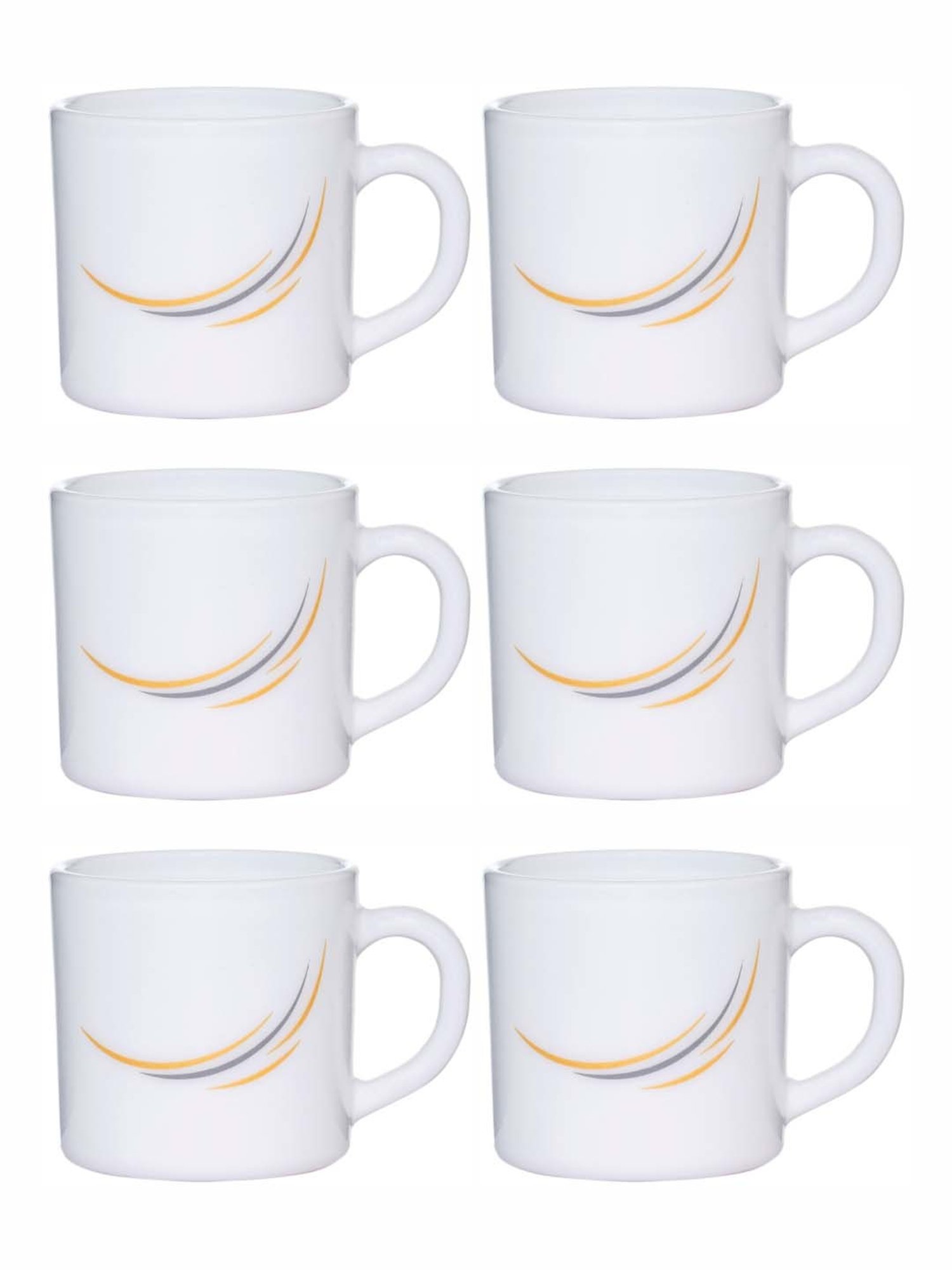 Cello White Opalware Cup (0.18 L) - Set of 6