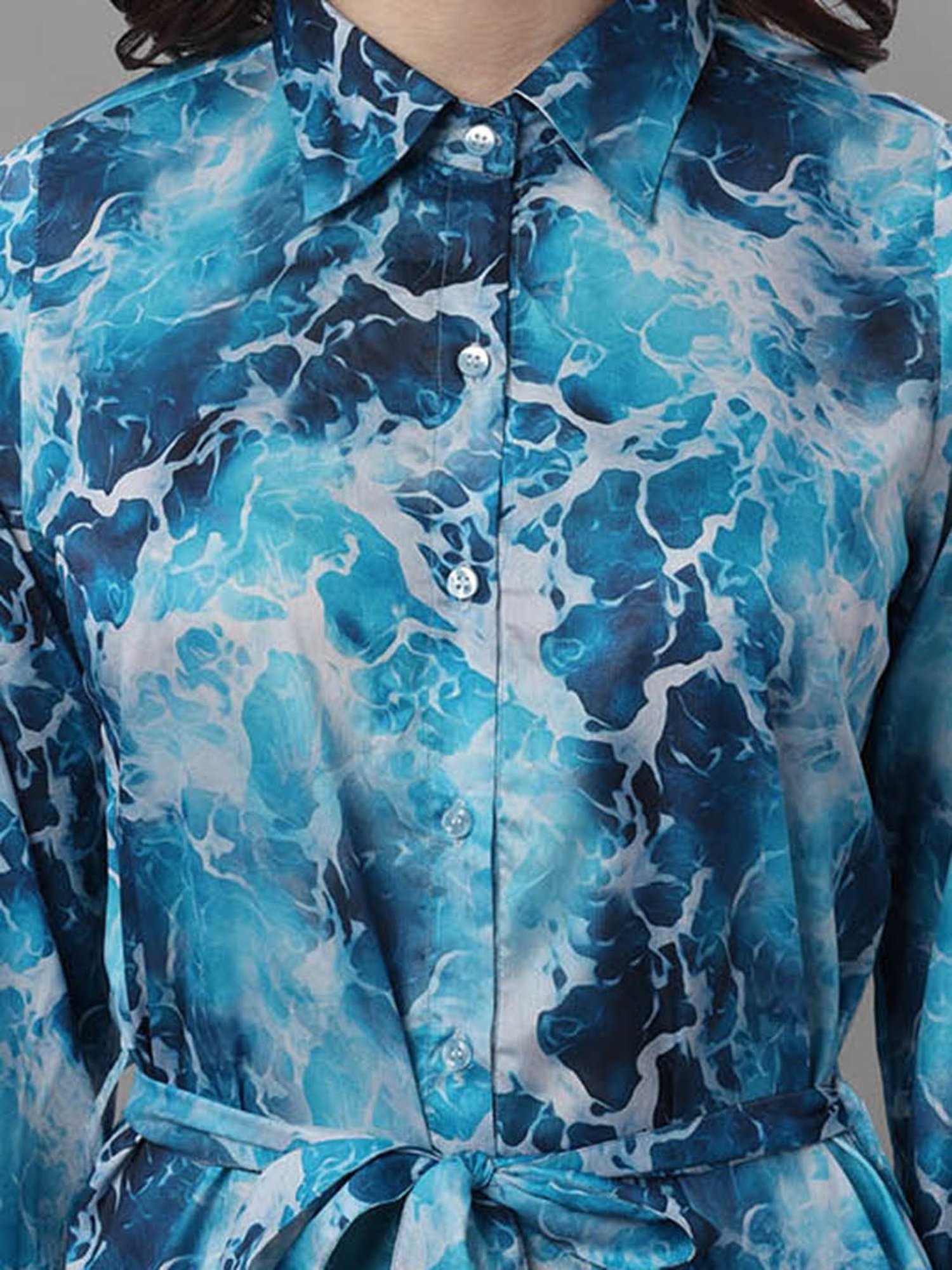 MASAKALI.CO Sky Blue Printed Shirt