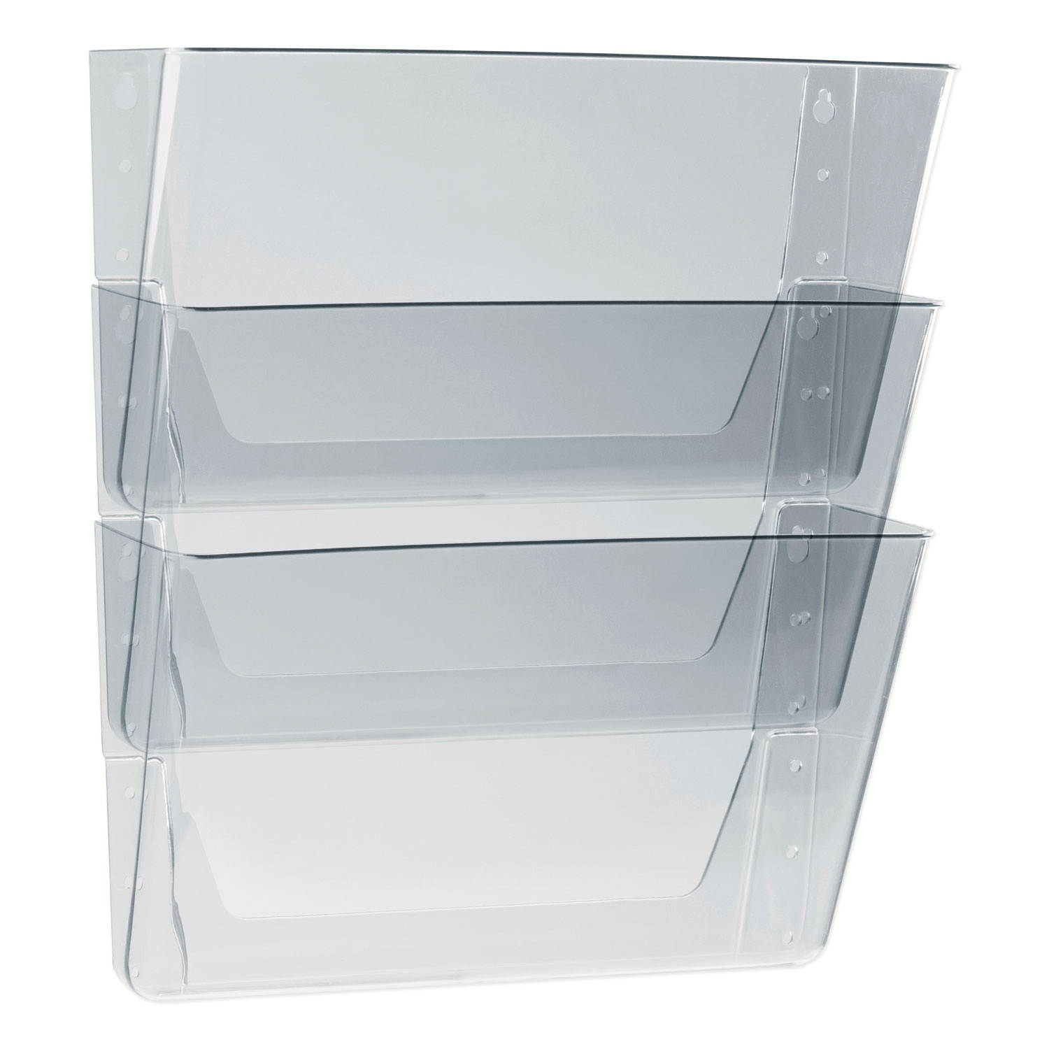 Storex Wall File Letter 13 x 14 Three Pocket Clear 70245U06C