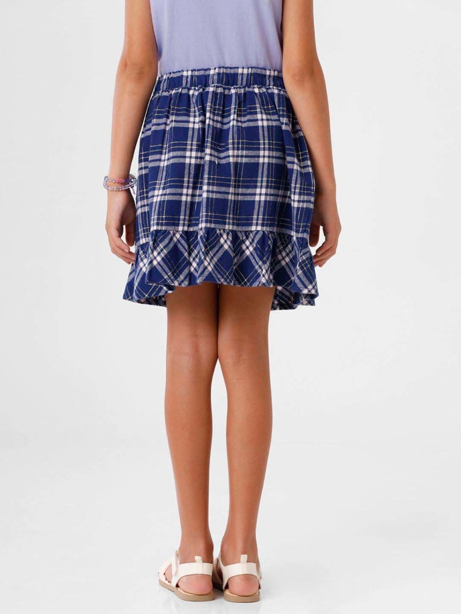 Kate & Oscar Kids Blue & White Chequered Skirt