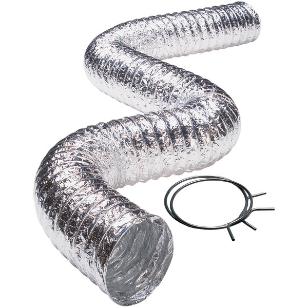 3-Ply 4-In. Class 1 Flexible Aluminum Duct with Spring Clamps (5 Ft.)