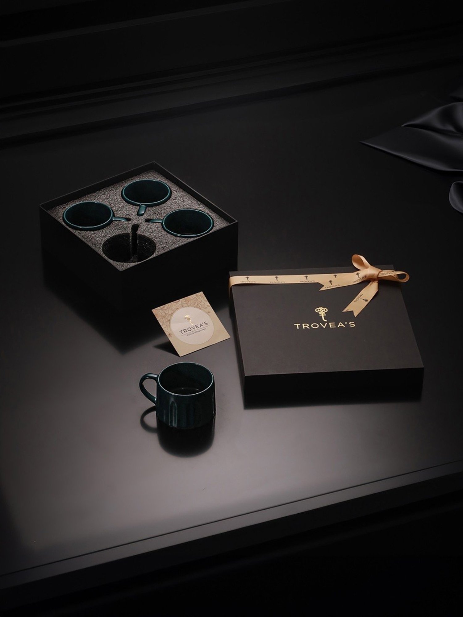 Trovea's Luxurious and Elegant addition Castleton Green Ceramic Tea Cup - Set of 4