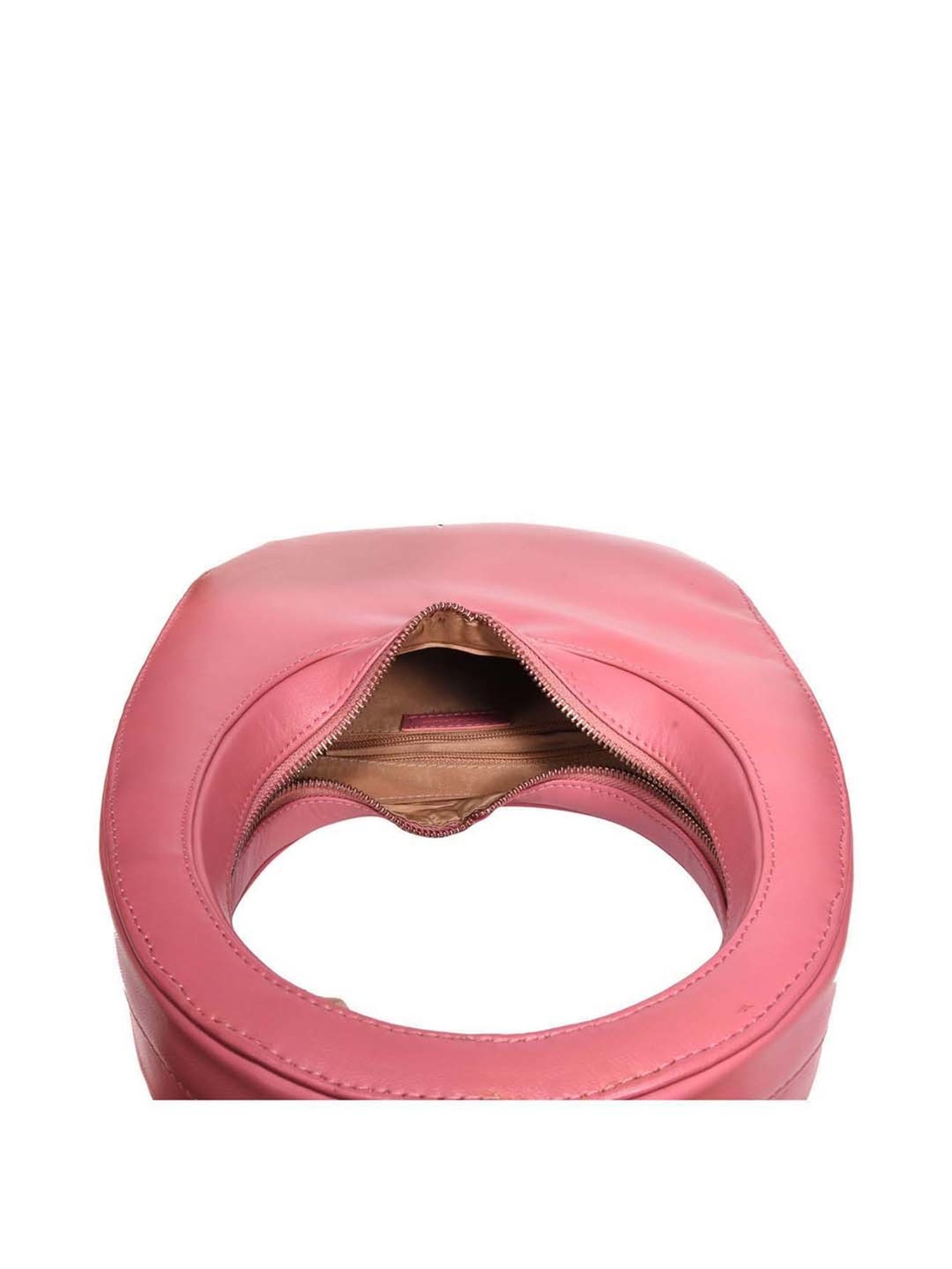 SASSORA Pink Solid Medium Hobo Shoulder Bag