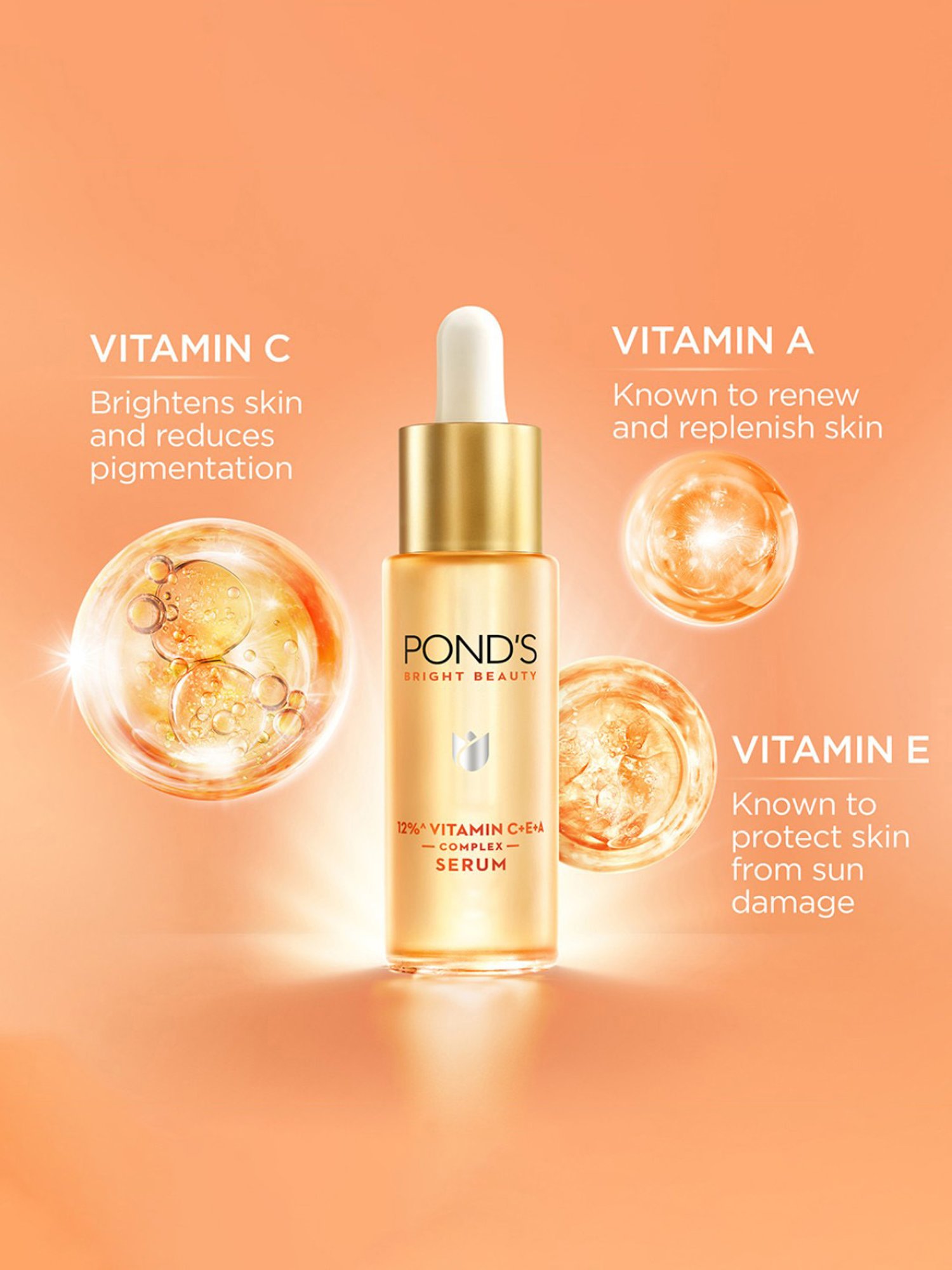 Pond's Bright Beauty 12% Vitamin C+E+A Complex Serum - 28 ml